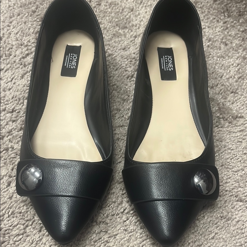 Jones New York Black Leather Flats